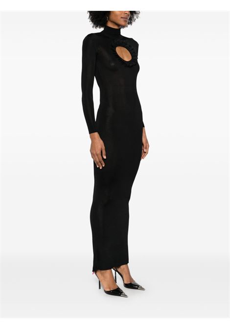 Black cut out-detail knitted maxi dress Self-portrait - women SELF-PORTRAIT | SS25CK005XB