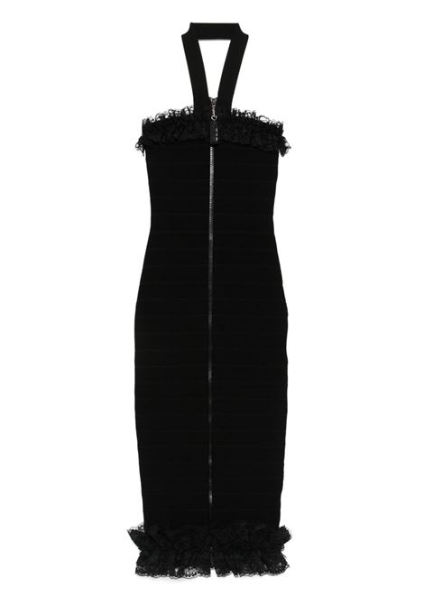 Black knitted midi dress Self-portrait - women SELF-PORTRAIT | SS25CK008MB