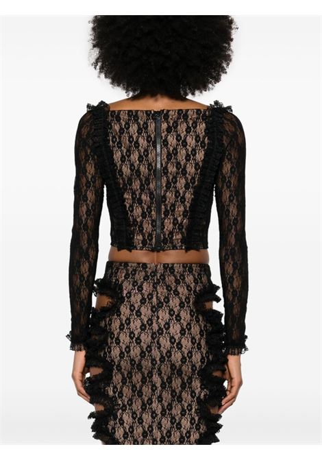 Black x Christopher Kane lace ruffle top Self-portrait - women SELF-PORTRAIT | SS25CK010TB