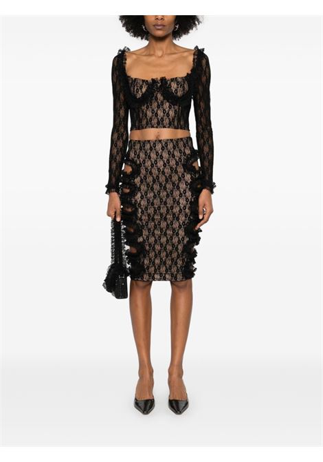 Black x Christopher Kane lace ruffle top Self-portrait - women SELF-PORTRAIT | SS25CK010TB