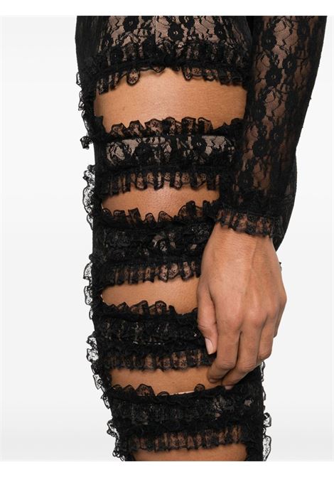 Black lace cut-out midi skirt Self-portrait - women SELF-PORTRAIT | SS25CK011SKB