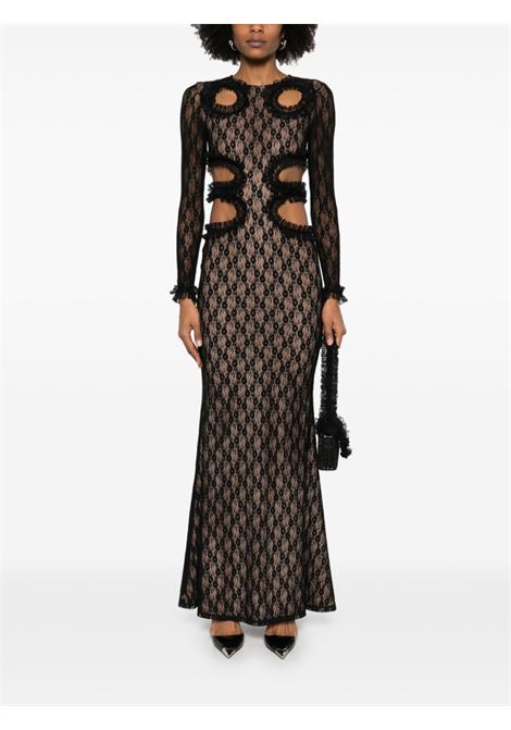 Black lace cut-out maxi dress Self-portrait - women SELF-PORTRAIT | SS25CK013XB