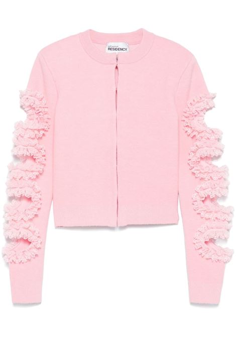 Pink cut-out lace-detail cardigan Self-portrait - women SELF-PORTRAIT | SS25CK015CP