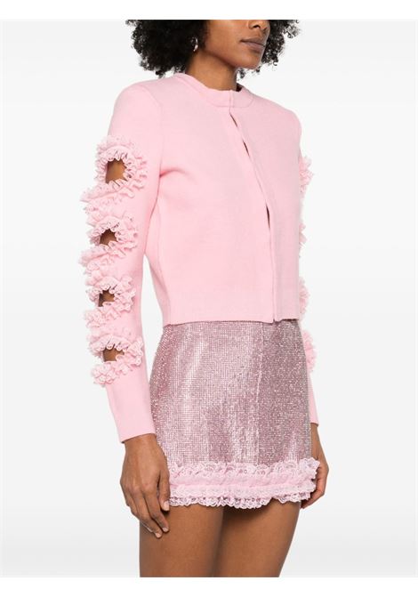 Pink cut-out lace-detail cardigan Self-portrait - women SELF-PORTRAIT | SS25CK015CP