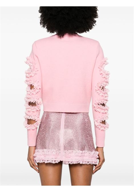 Pink cut-out lace-detail cardigan Self-portrait - women SELF-PORTRAIT | SS25CK015CP