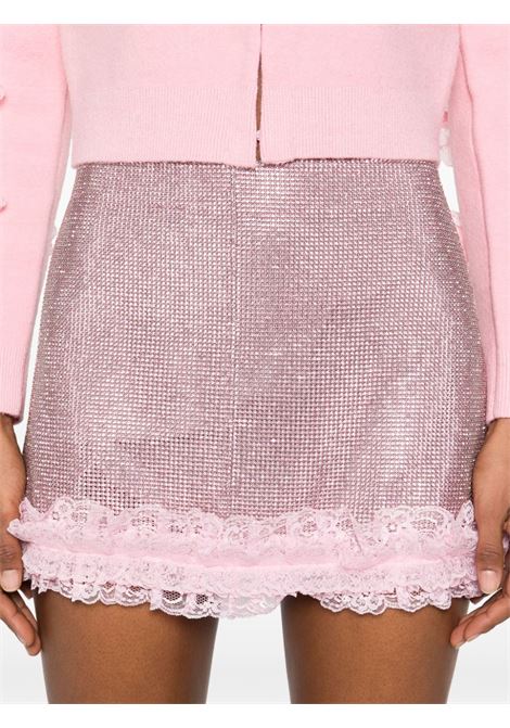 Pink crystal-embellished mini skirt Self-portrait - women SELF-PORTRAIT | SS25CK016SKAP