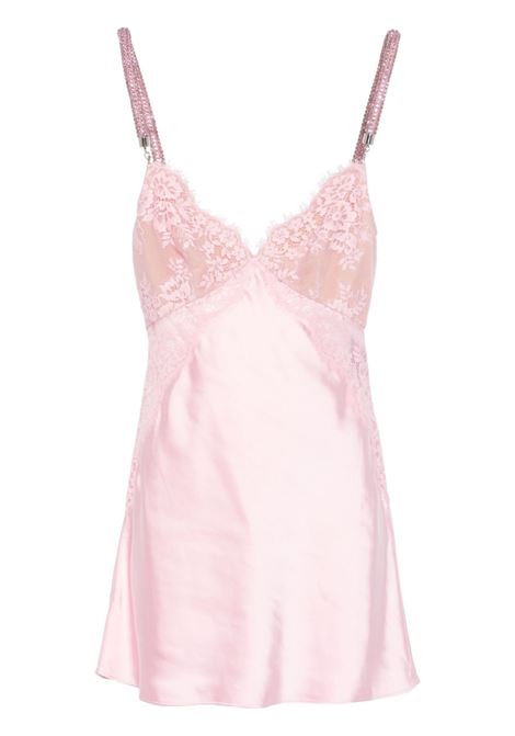 Pink lace-detail satin mini dress Self-portrait - women SELF-PORTRAIT | SS25CK020SP