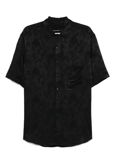 Black floral-jacquard shirt Song for the mute - men SONG FOR THE MUTE | Shirts | 251MSH059BLK