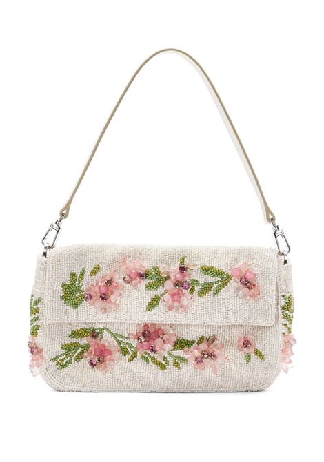 White timmy beaded shoulder bag  Staud - women