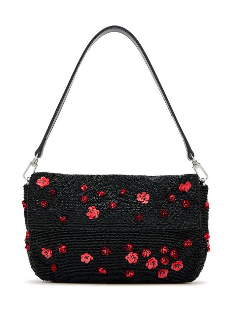 Black timmy beaded shoulder bag  Staud - women