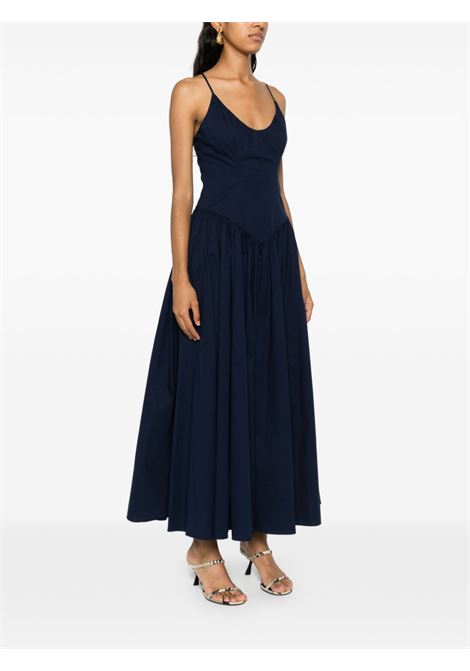 Navy blue Dena flared maxi dress Staud - women STAUD | R24S2109PONVY