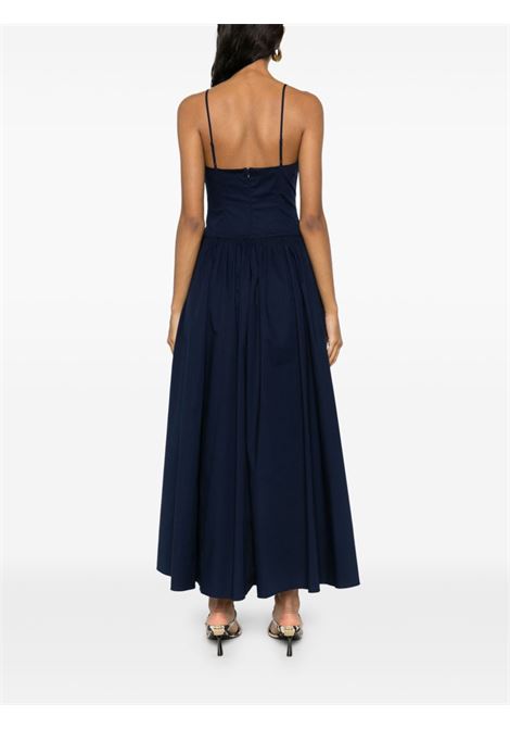 Navy blue Dena flared maxi dress Staud - women STAUD | R24S2109PONVY