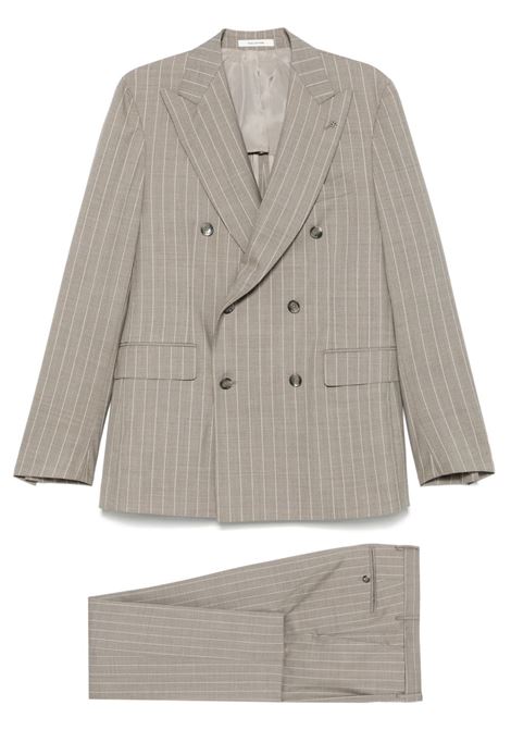 Light Grey striped double-breasted suit Tagliatore - men