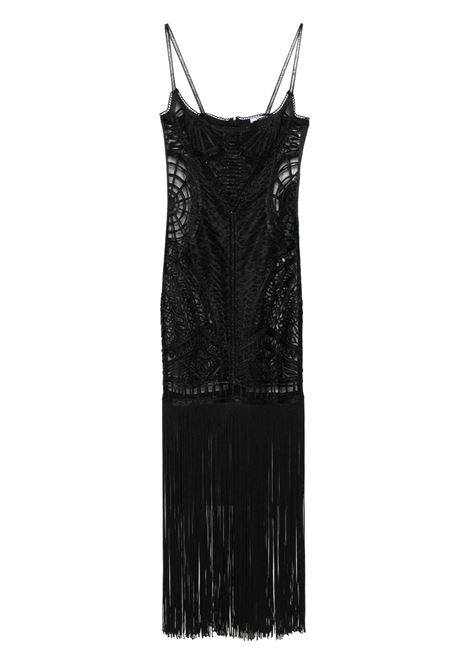 Black embroidered midi dress The Attico - women THE ATTICO | Dresses | 250WCW00202PLL001RA100