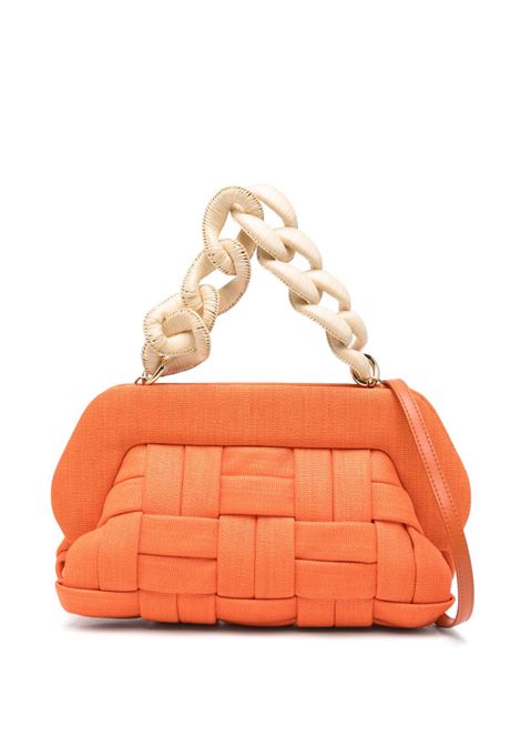 Orange bios weaved straw bag Themoirè - women