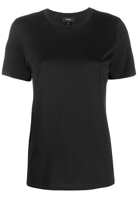 T-shirt girocollo in nero - THEORY donna