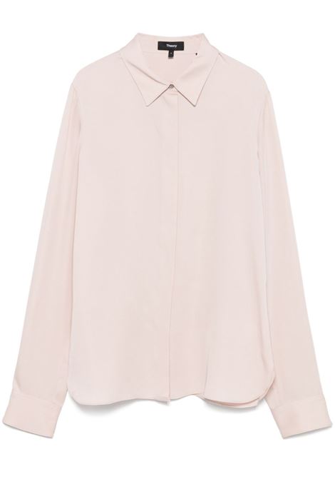 Camicia in seta rosa chiaro Theory - donna