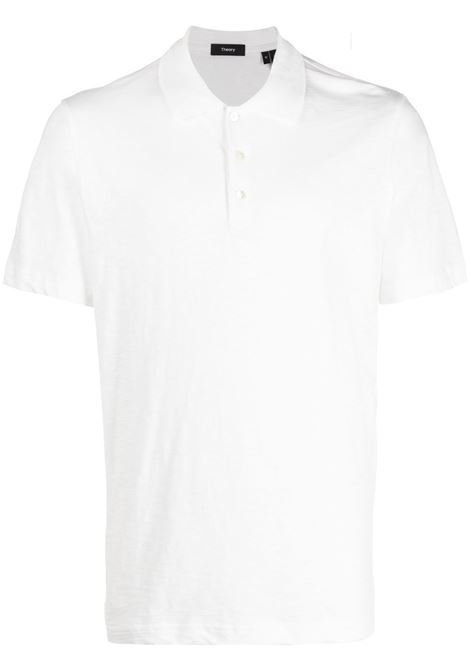 White short-sleeved polo shirt Theory - men