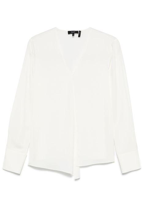 White silk georgette blouse Theory - women THEORY | Blouses | P0102507C05