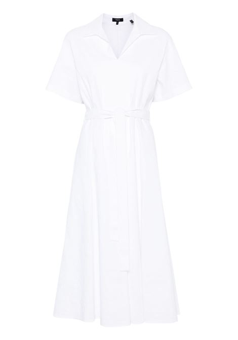 White short-sleeve midi dress Theory - women