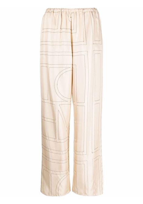 Beige monogram pyjama trousers - toteme - women TOTEME | 213255707926