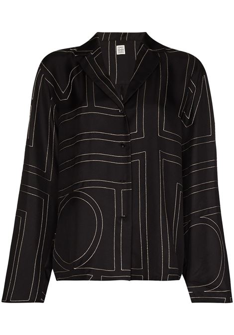 Black monogram shirt - TOTEME  - women