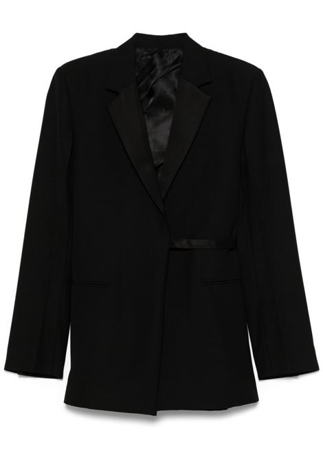 Black satin-lapels wrap blazer Toteme- women