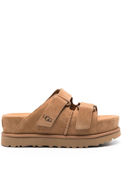 Brown Goldenstar Hi suede slides Ugg - women