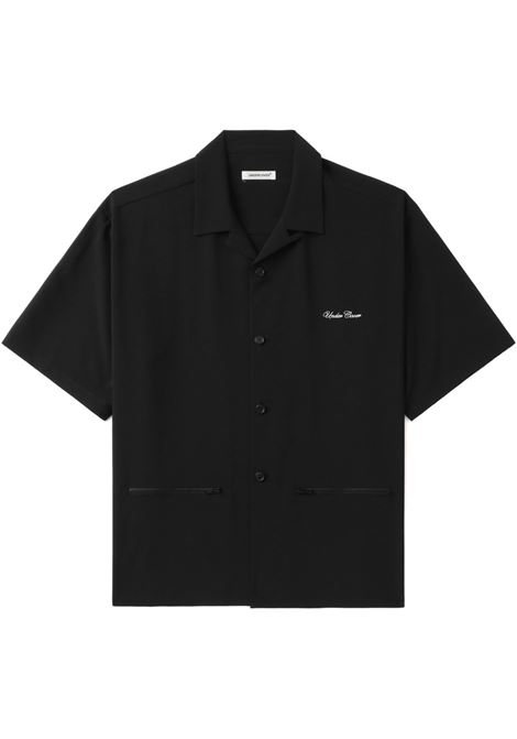 Black logo-embroidered shirt undercover - men