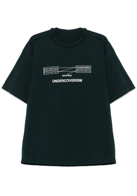 T-shirt con logo in verde Undercover - uomo