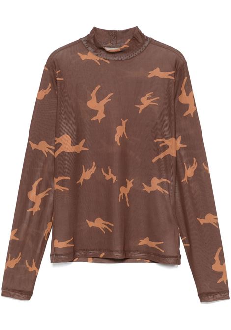 Chocolate brown deer-print Top Vivienne Westwood - women VIVIENNE WESTWOOD | Sweaters | 1G01000MJ0071B305