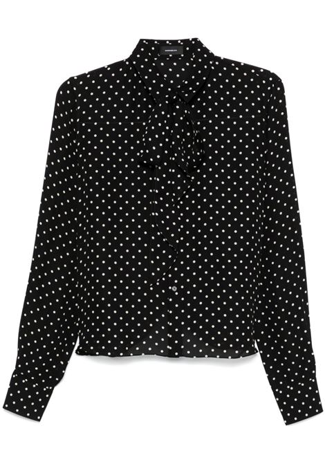 Black polka-dot blouse Wardrobe.Nyc - women WARDROBE.NYC | W1091F24PDBPD