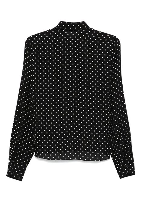 Black polka-dot blouse Wardrobe.Nyc - women WARDROBE.NYC | W1091F24PDBPD