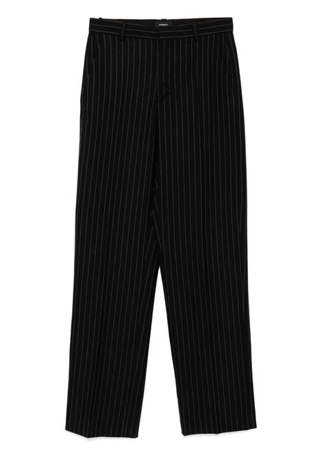 Pantaloni dritti a righe in nero Wardrobe.Nyc - donna