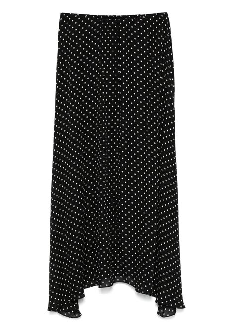 Black polka-dot flared skirt Wardrobe.Nyc - women WARDROBE.NYC | W3006F24PDBPD