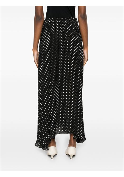 Black polka-dot flared skirt Wardrobe.Nyc - women WARDROBE.NYC | W3006F24PDBPD