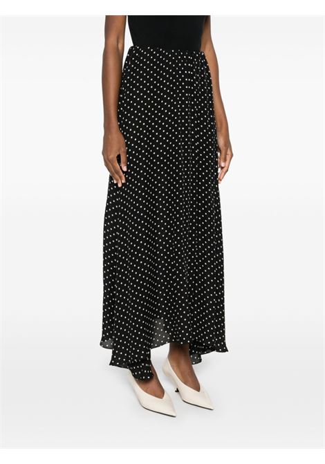 Black polka-dot flared skirt Wardrobe.Nyc - women WARDROBE.NYC | W3006F24PDBPD