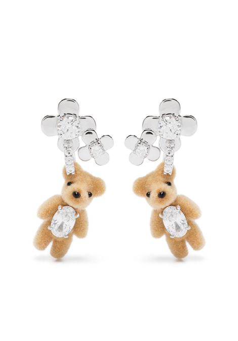 Orecchini teddy bear in argento yvmin - donna