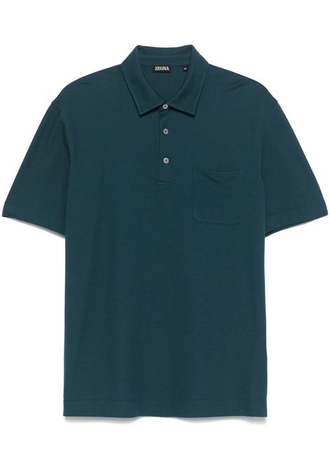 Blue cotton polo shirt Zegna - men