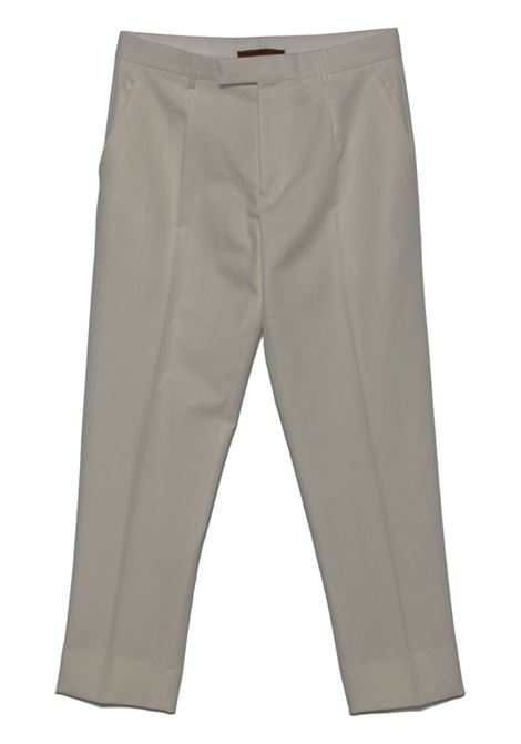 Pantaloni plissé in bianco Zegna - uomo