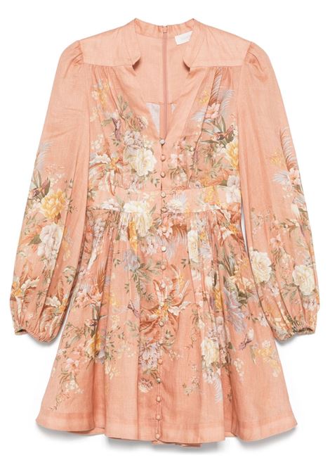 Abito corto Tallow Plunge in rosa Zimmermann - donna