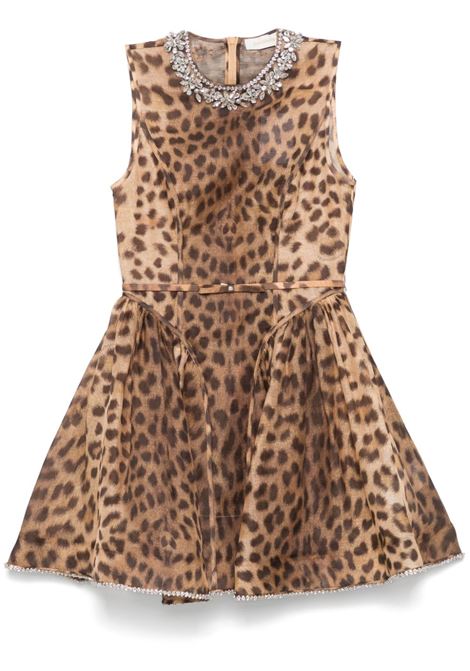 Brown leopard-print panelled mini dress Zimmermann - women ZIMMERMANN | 2150DR251LEO