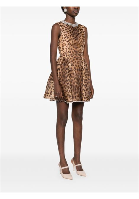 Brown leopard-print panelled mini dress Zimmermann - women ZIMMERMANN | 2150DR251LEO