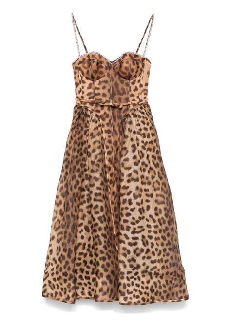 Brown leopard-print Crush midi dress Zimmermann - women ZIMMERMANN | 2151DR251LEO