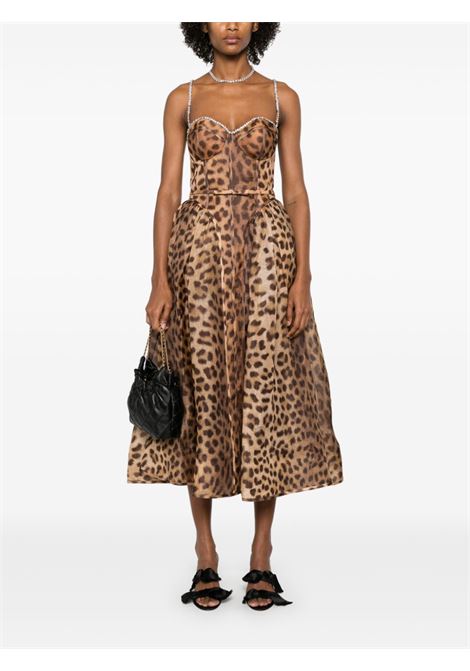 Brown leopard-print Crush midi dress Zimmermann - women ZIMMERMANN | 2151DR251LEO