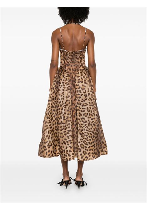 Brown leopard-print Crush midi dress Zimmermann - women ZIMMERMANN | 2151DR251LEO