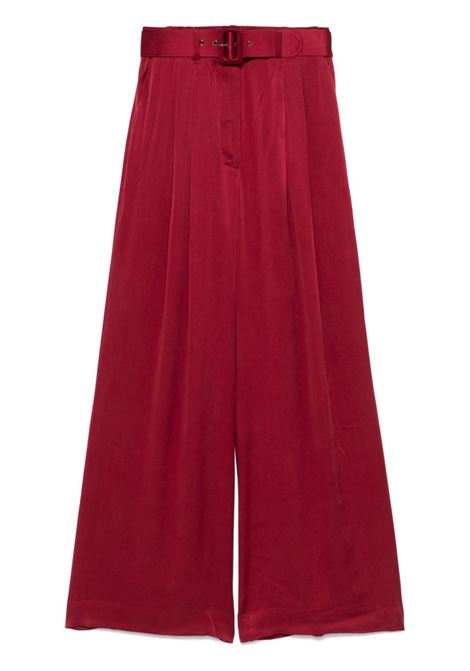 Pantaloni Tuck a gamba ampia in rosso Zimmermann - donna