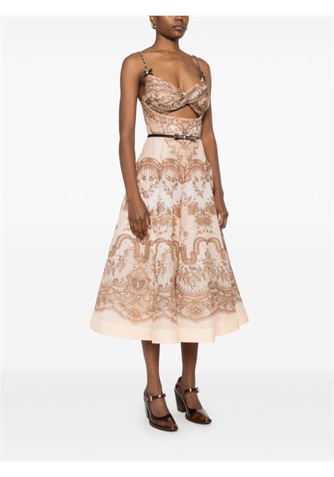 Abito midi Crush in beige Zimmermann - donna ZIMMERMANN | 2177DR251PEALACPRI