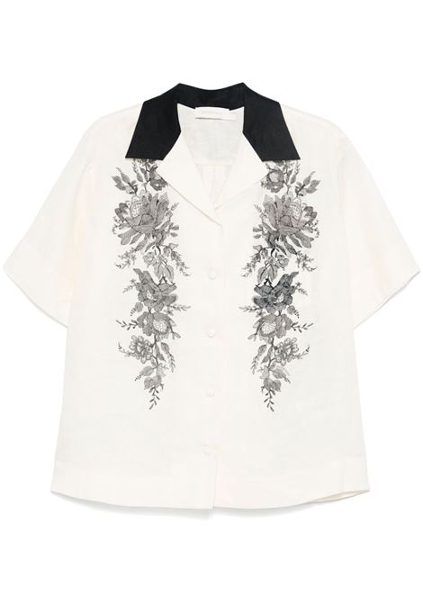 Ivory short-sleeve shirt Zimmermann - women