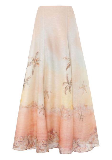 Blush pink Illuminate printed maxi skirt Zimmermann - women ZIMMERMANN | Skirts | 3267SS251GVSCP